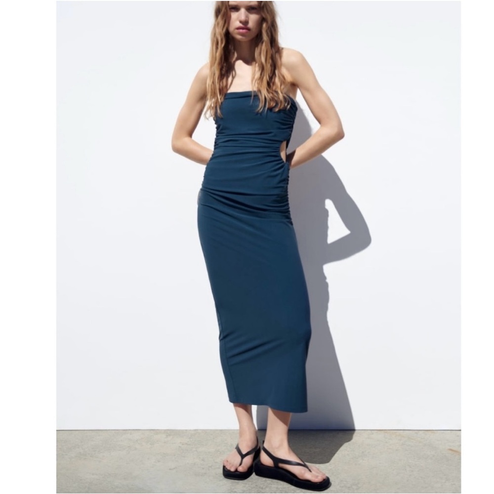 Zara Navy Ruched Dress 💙